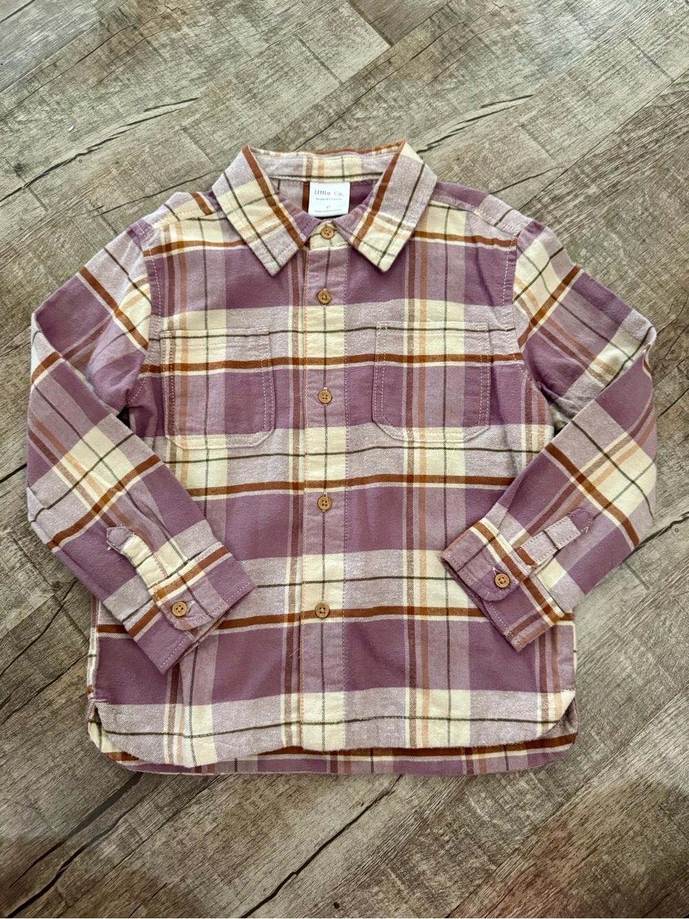 Little Co by Lauren Conrad Purple Plaid Button Up Shirt‎ 4T NWT Organic Cotton
